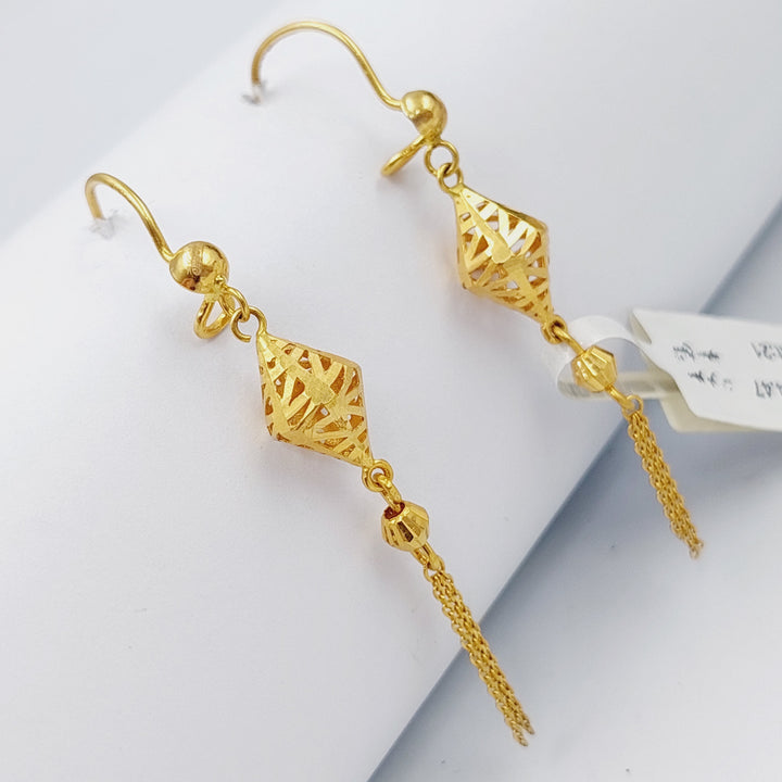 21K Gold Fancy Earrings by Saeed Jewelry - Image 6