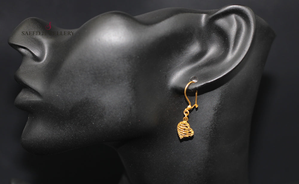 21K Gold Fancy Earrings by Saeed Jewelry - Image 2