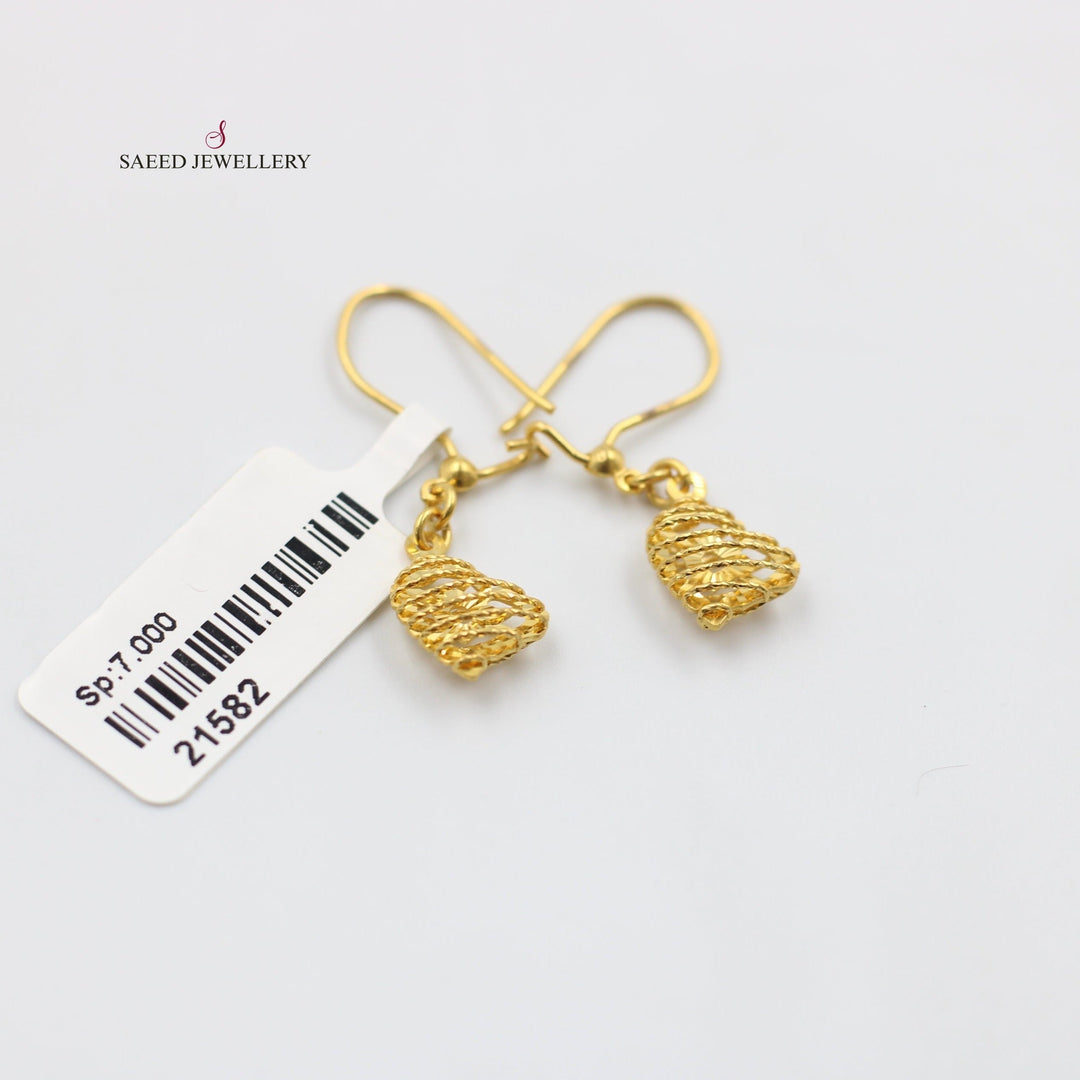 21K Gold Fancy Earrings by Saeed Jewelry - Image 1