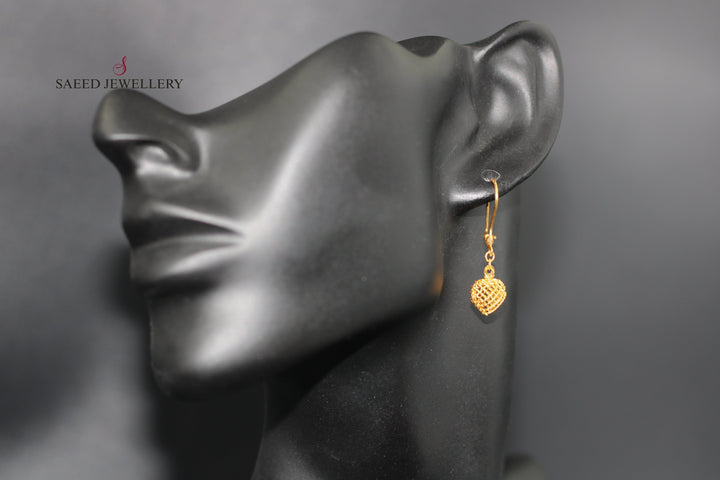 21K Gold Fancy Earrings by Saeed Jewelry - Image 5