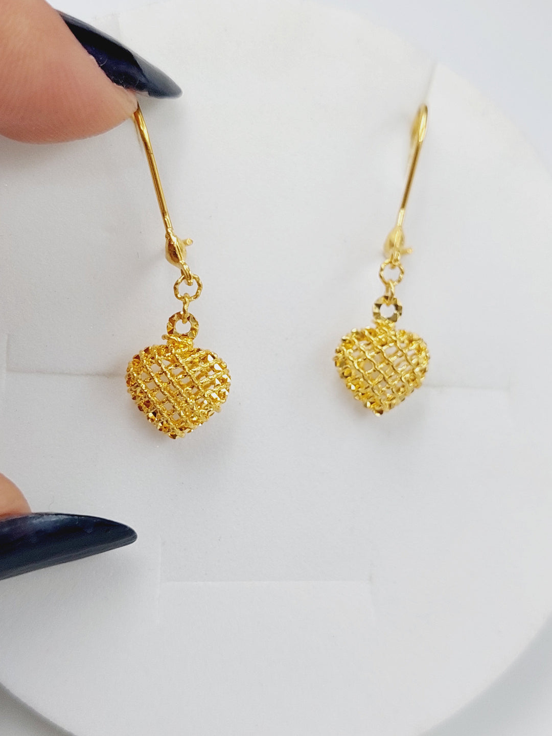 21K Fancy Earrings Made of 21K Yellow Gold by Saeed Jewelry-حلق-اكسترا-مستورد