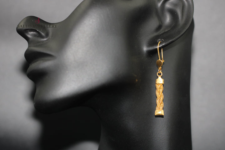 21K Gold Fancy Earrings by Saeed Jewelry - Image 2