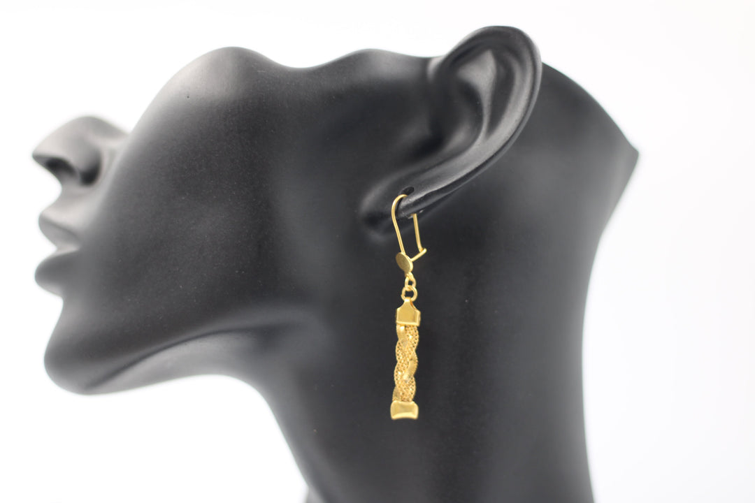 21K Gold Fancy Earrings by Saeed Jewelry - Image 4