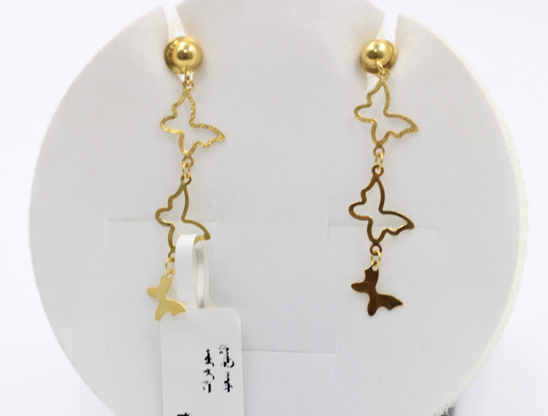 21K Gold Fancy Earrings by Saeed Jewelry - Image 1