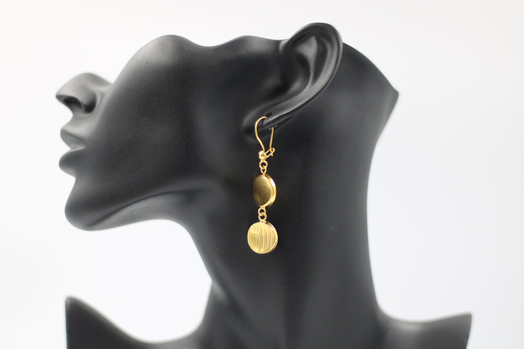 21K Gold Fancy Earrings by Saeed Jewelry - Image 5