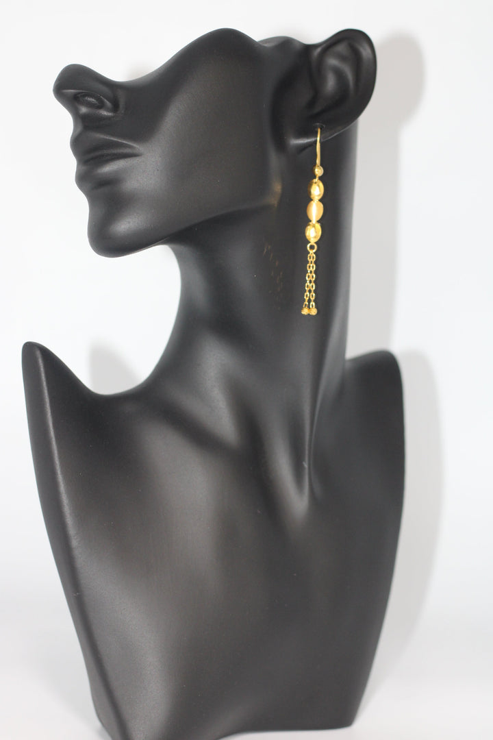 21K Gold Fancy Earrings by Saeed Jewelry - Image 4