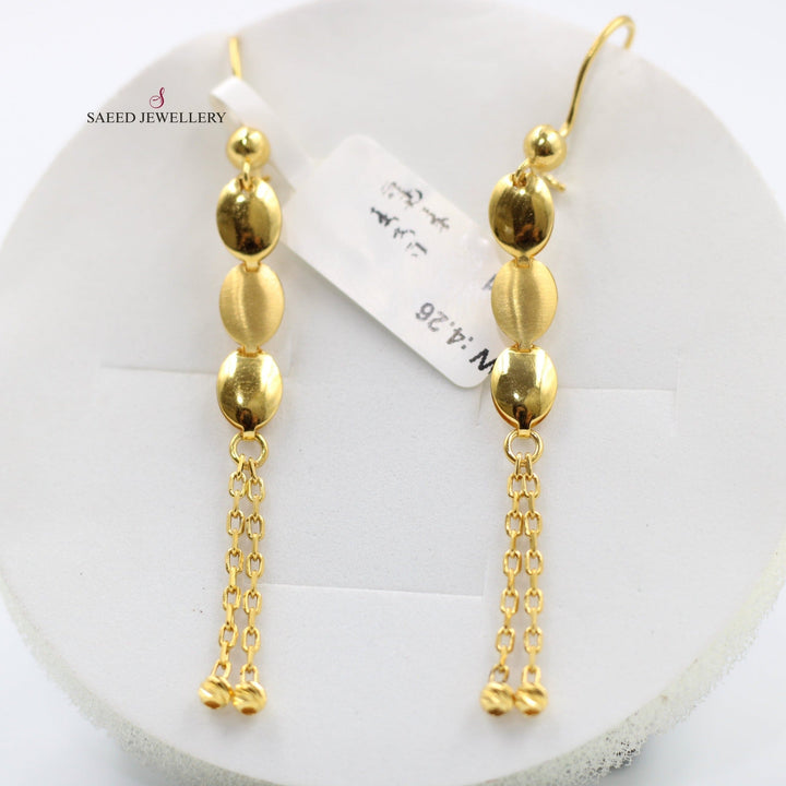 21K Gold Fancy Earrings by Saeed Jewelry - Image 2