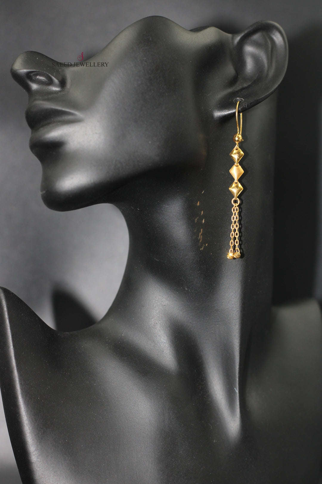 21K Gold Fancy Earrings by Saeed Jewelry - Image 4