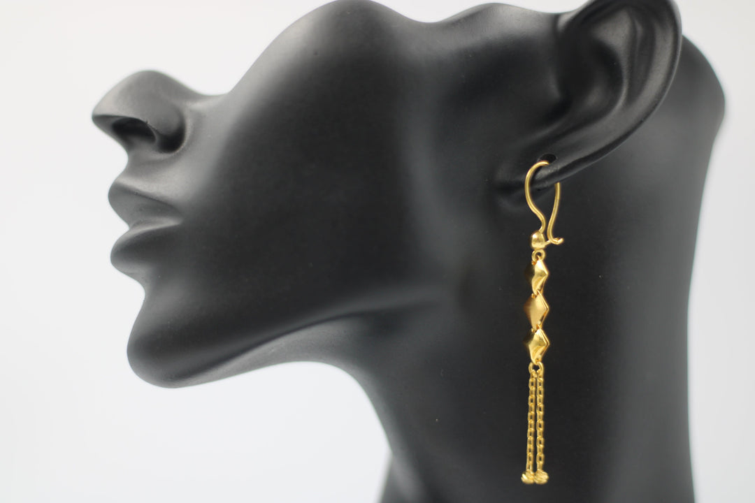 21K Gold Fancy Earrings by Saeed Jewelry - Image 8