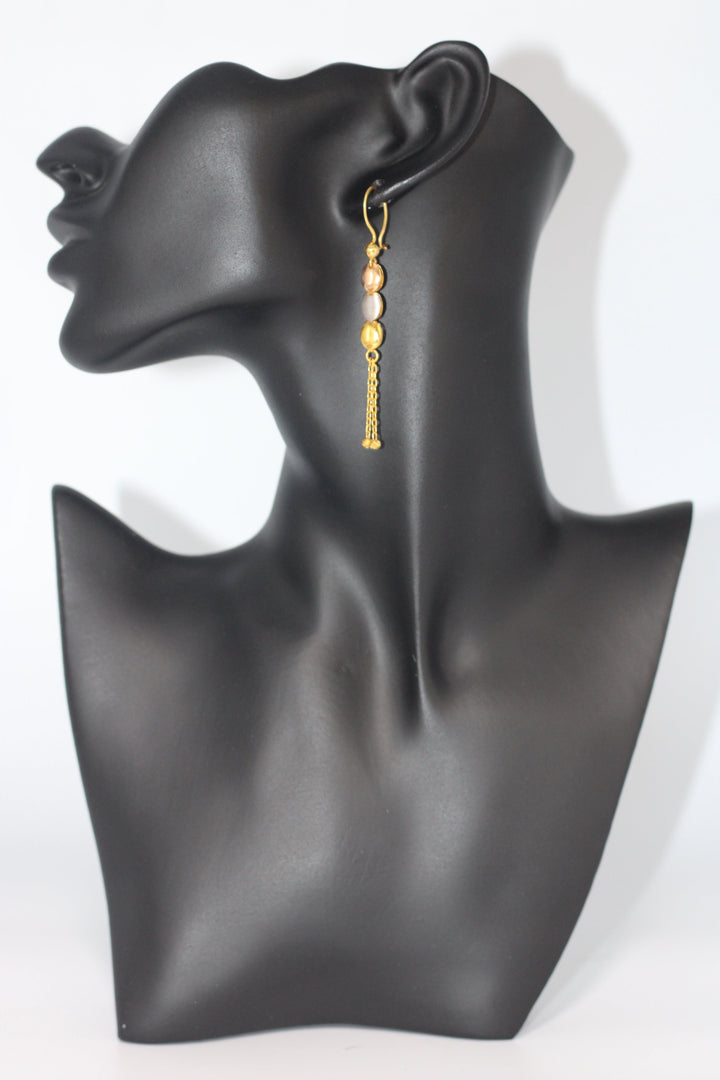 21K Gold Fancy Earrings by Saeed Jewelry - Image 3