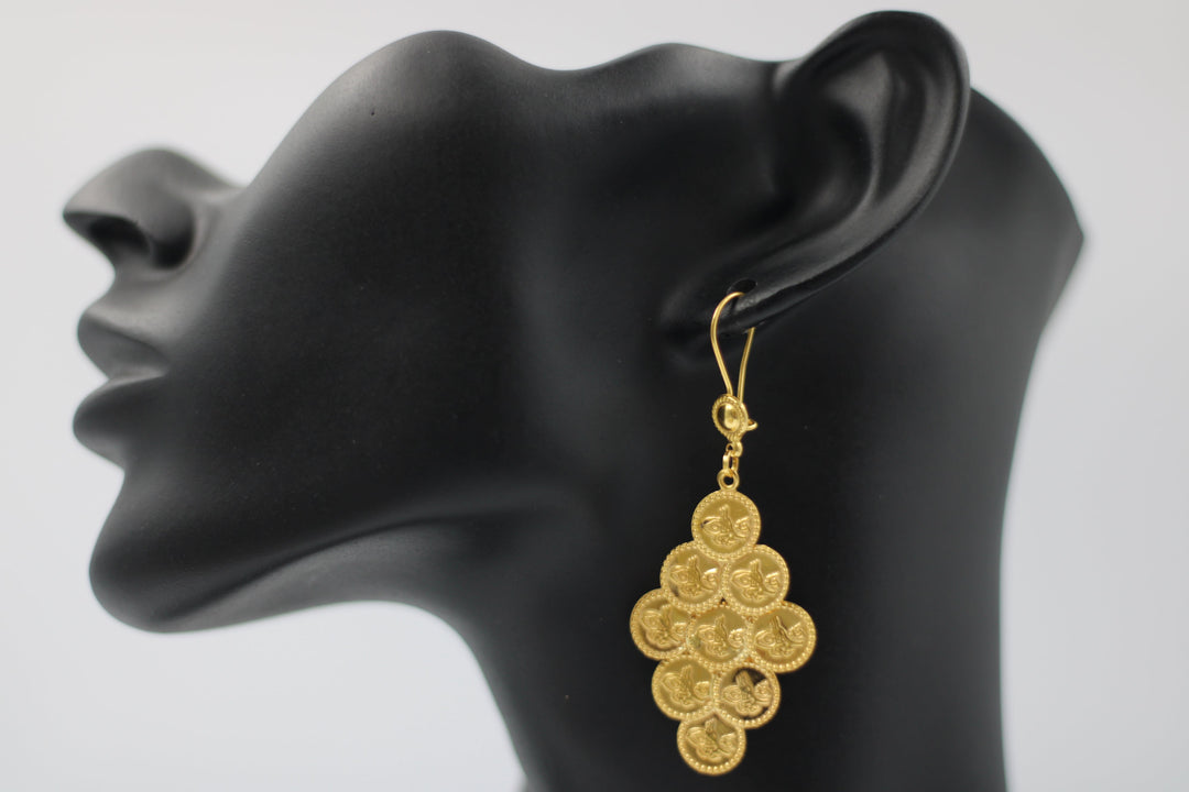 21K Gold Fancy Earrings by Saeed Jewelry - Image 4