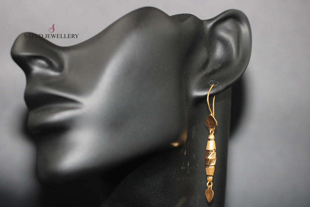 21K Gold Fancy Earrings by Saeed Jewelry - Image 2