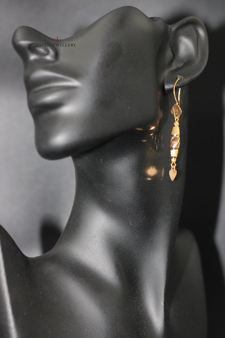 21K Gold Fancy Earrings by Saeed Jewelry - Image 3