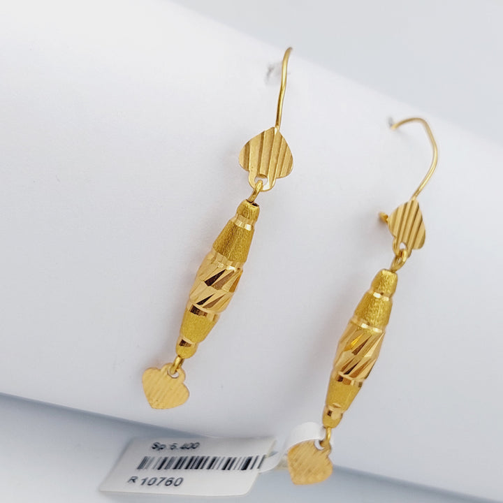 21K Gold Fancy Earrings by Saeed Jewelry - Image 4