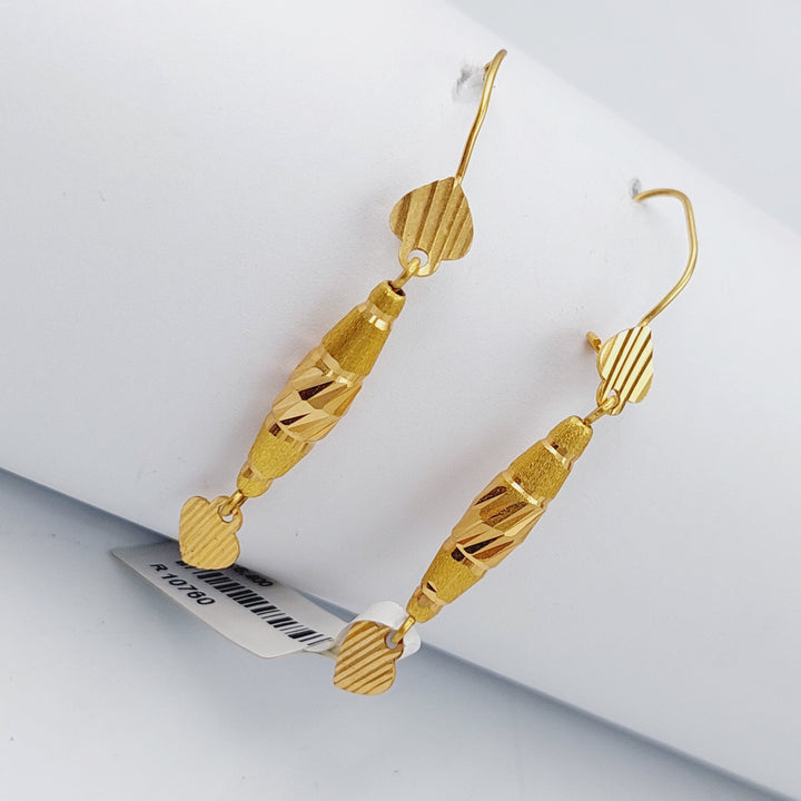 21K Gold Fancy Earrings by Saeed Jewelry - Image 5