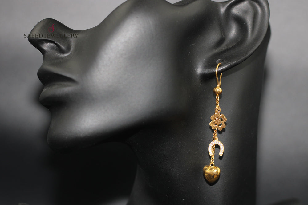 21K Gold Ornate Earrings