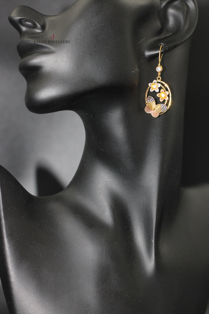 21K Gold Fancy Earrings by Saeed Jewelry - Image 3