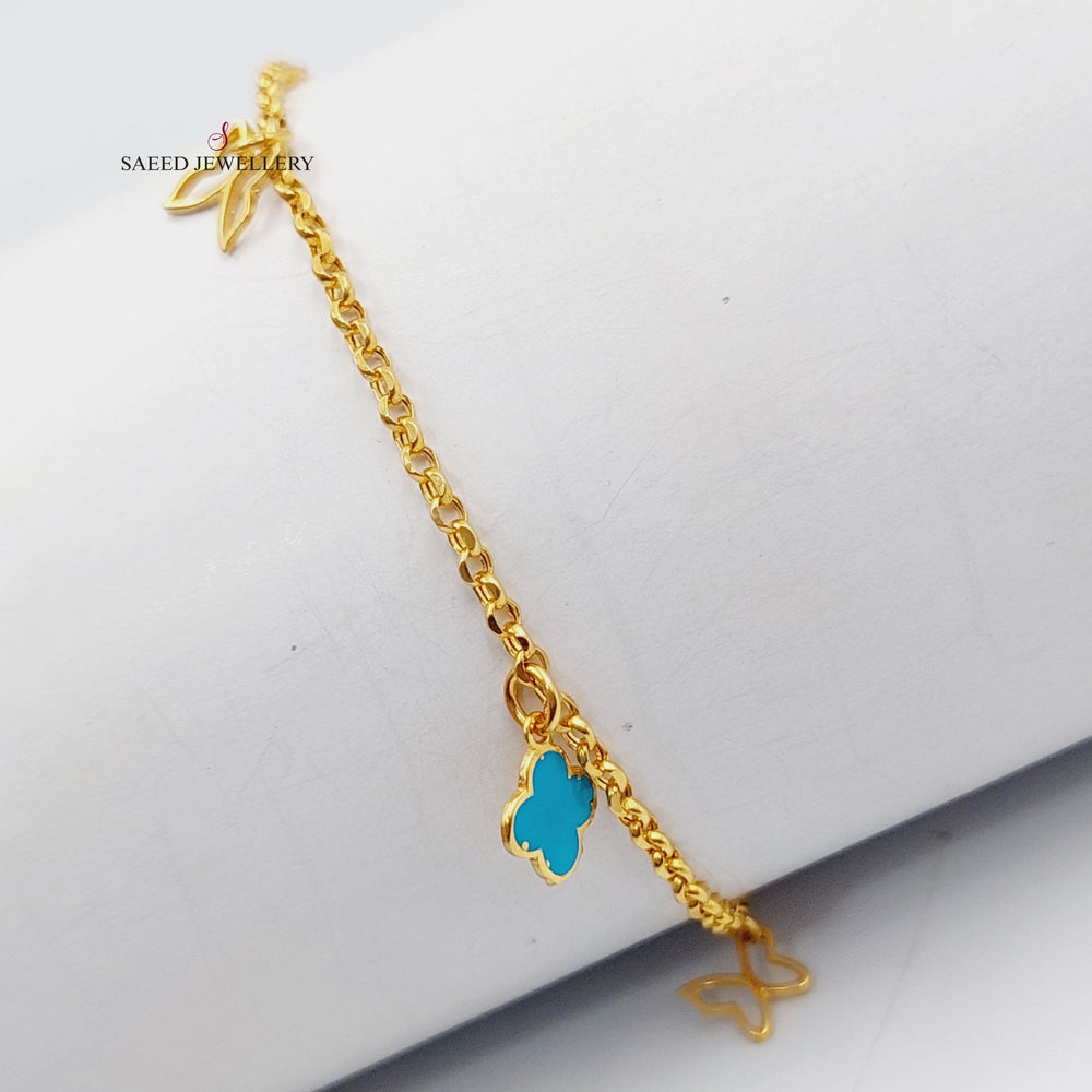 21K Gold Fancy Enamel Bracelet by Saeed Jewelry - Image 2