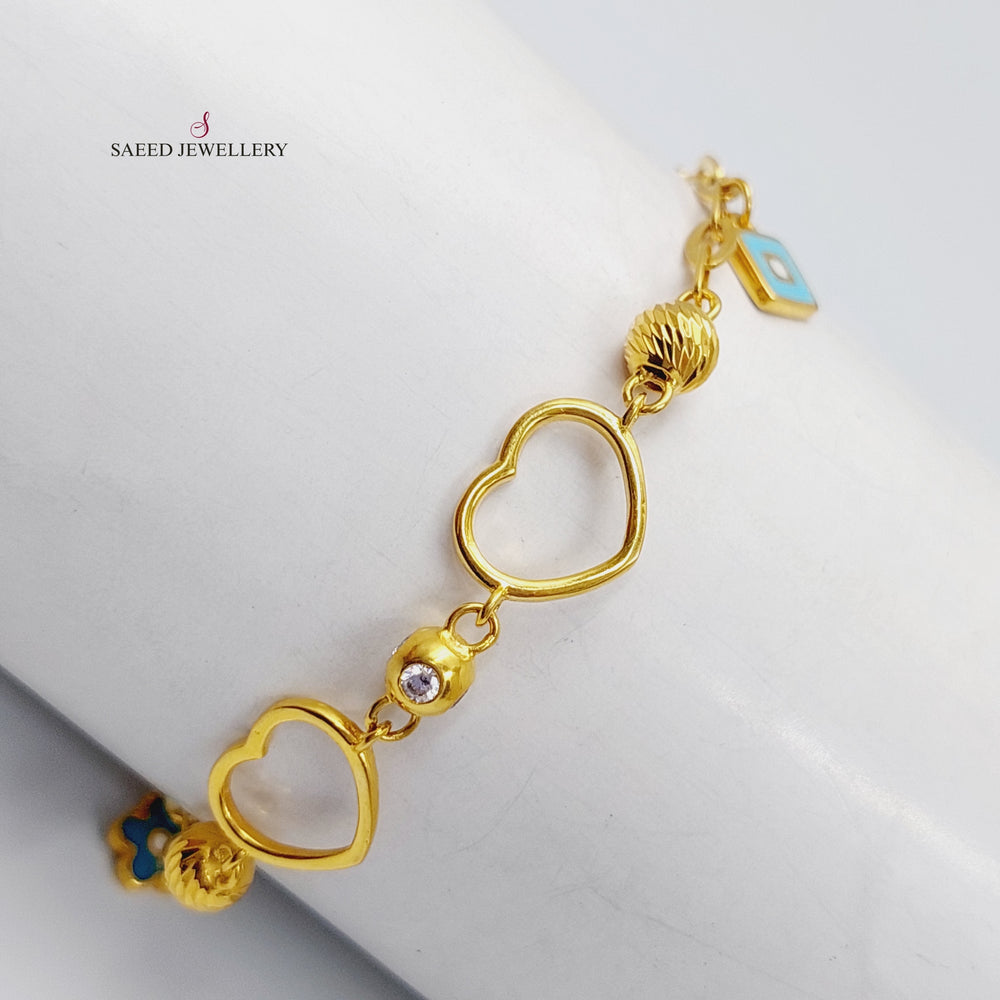 21K Gold Enameled & Zircon Studded Fancy Bracelet by Saeed Jewelry - Image 2