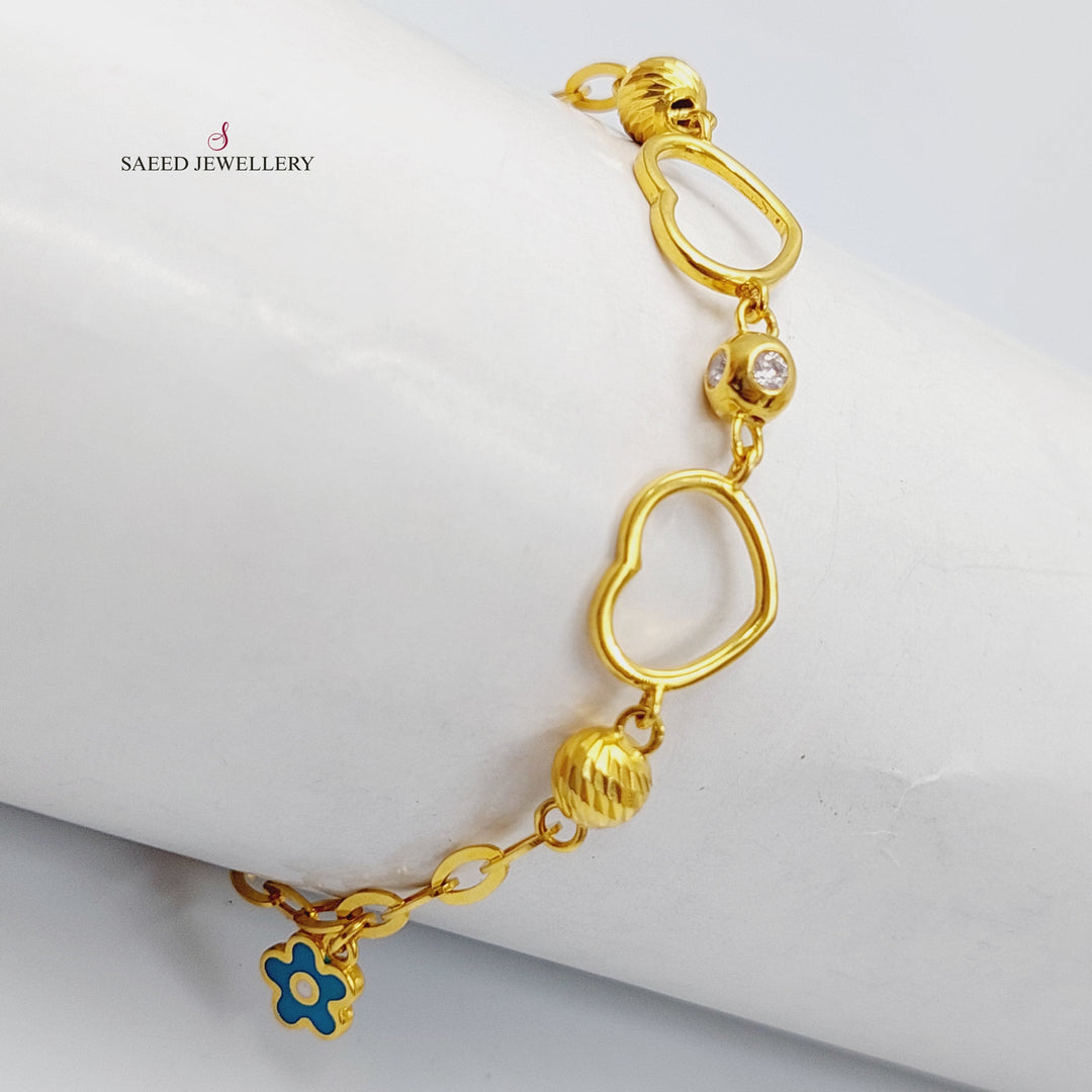 21K Gold Enameled & Zircon Studded Fancy Bracelet by Saeed Jewelry - Image 1