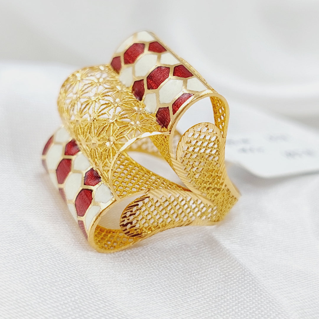 21K Gold Fancy Enamel Ring by Saeed Jewelry - Image 6