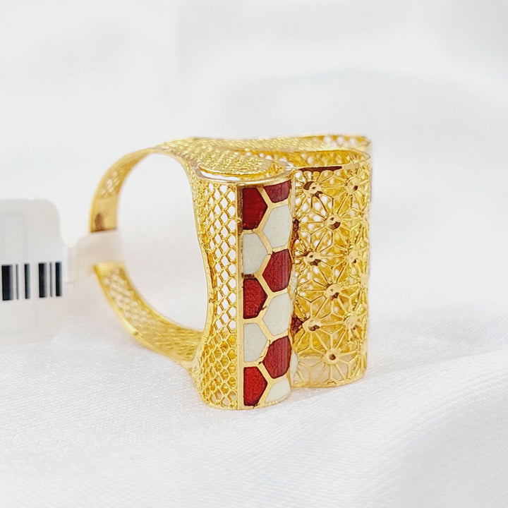 21K Gold Fancy Enamel Ring by Saeed Jewelry - Image 1