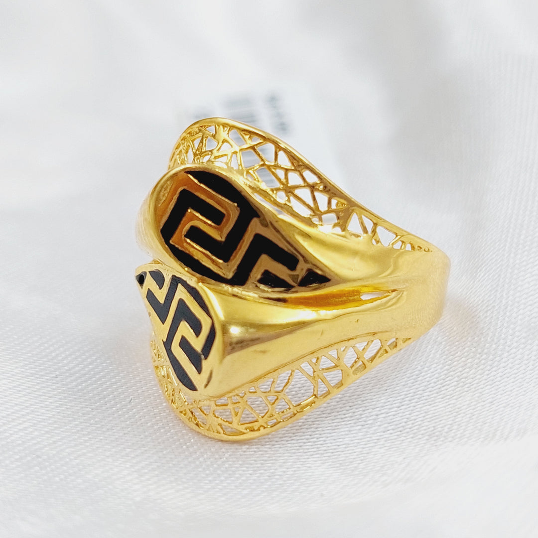 21K Gold Fancy Enamel Ring by Saeed Jewelry - Image 3