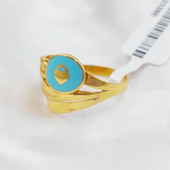 21K Gold Fancy Enamel Ring by Saeed Jewelry - Image 3