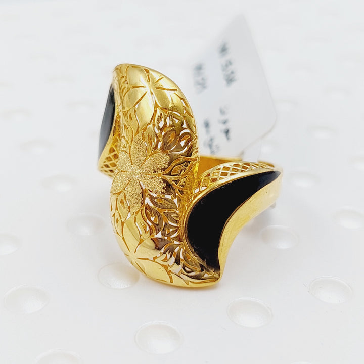 21K Gold Fancy Enamel Ring by Saeed Jewelry - Image 5