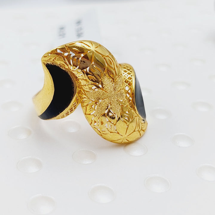 21K Gold Fancy Enamel Ring by Saeed Jewelry - Image 9
