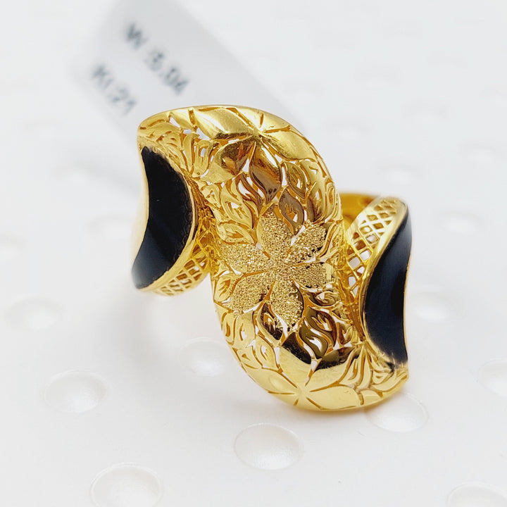 21K Gold Fancy Enamel Ring by Saeed Jewelry - Image 7
