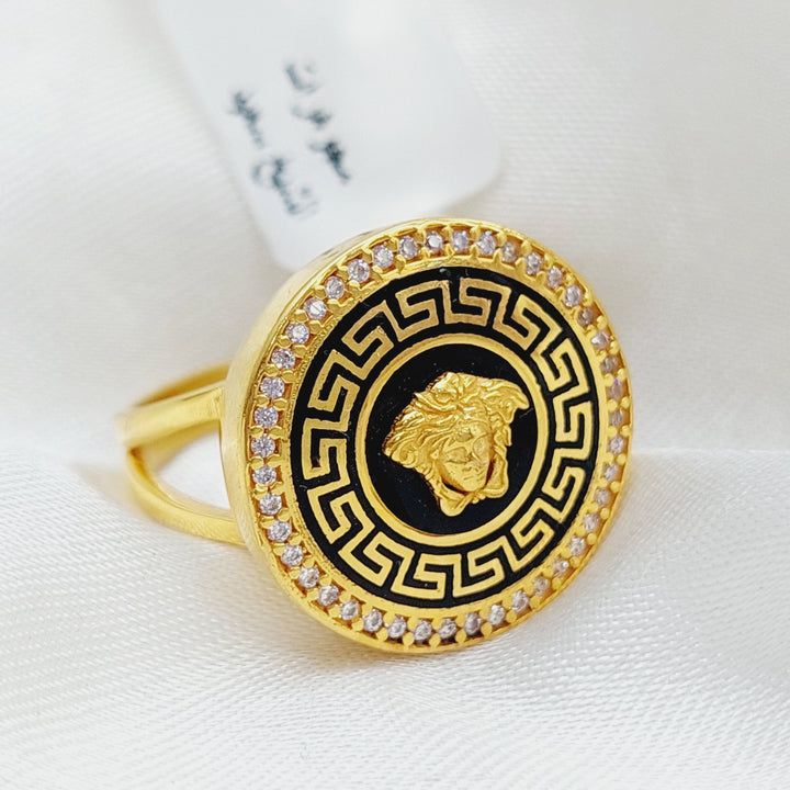 21K Gold Fancy Enamel Ring by Saeed Jewelry - Image 1