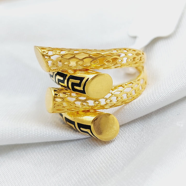 21K Gold Fancy Enamel Ring by Saeed Jewelry - Image 2