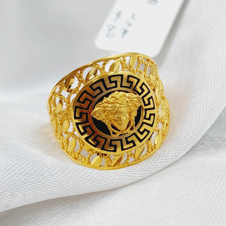 21K Gold Fancy Enamel Ring by Saeed Jewelry - Image 2