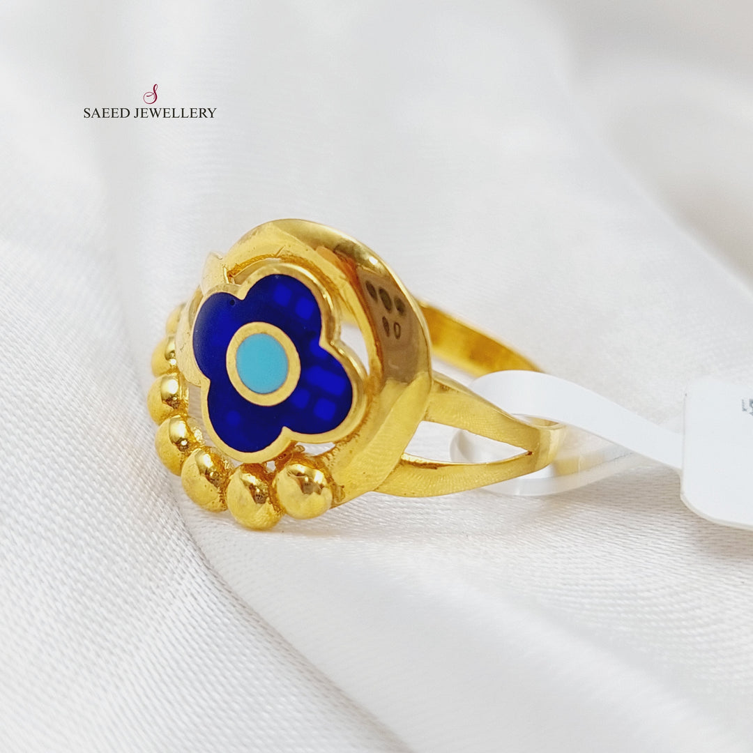 21K Gold Fancy Enamel Ring by Saeed Jewelry - Image 6