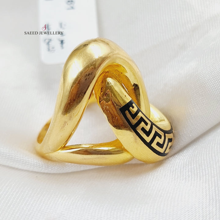 21K Gold Fancy Enamel Ring by Saeed Jewelry - Image 5