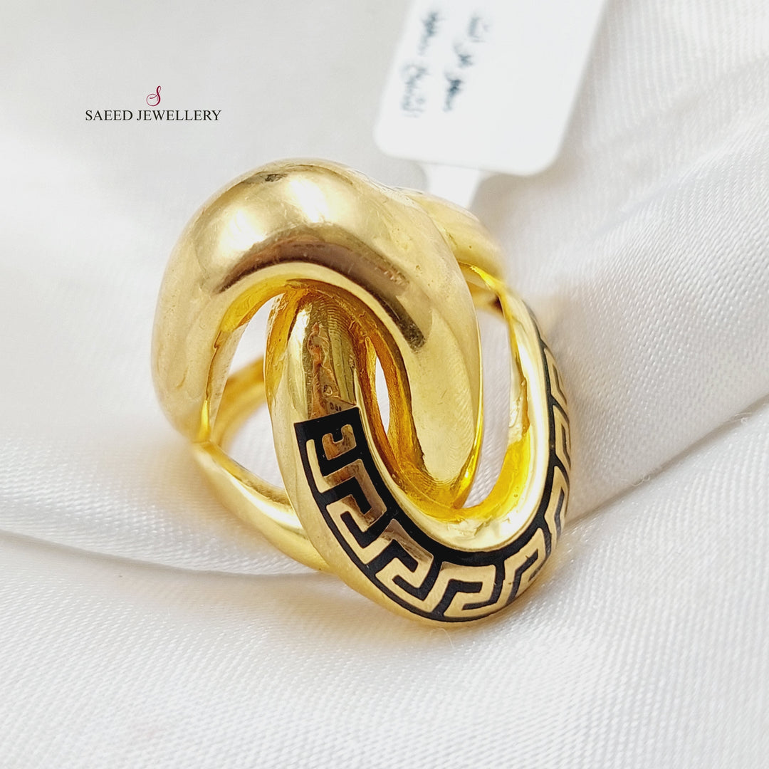 21K Gold Fancy Enamel Ring by Saeed Jewelry - Image 1