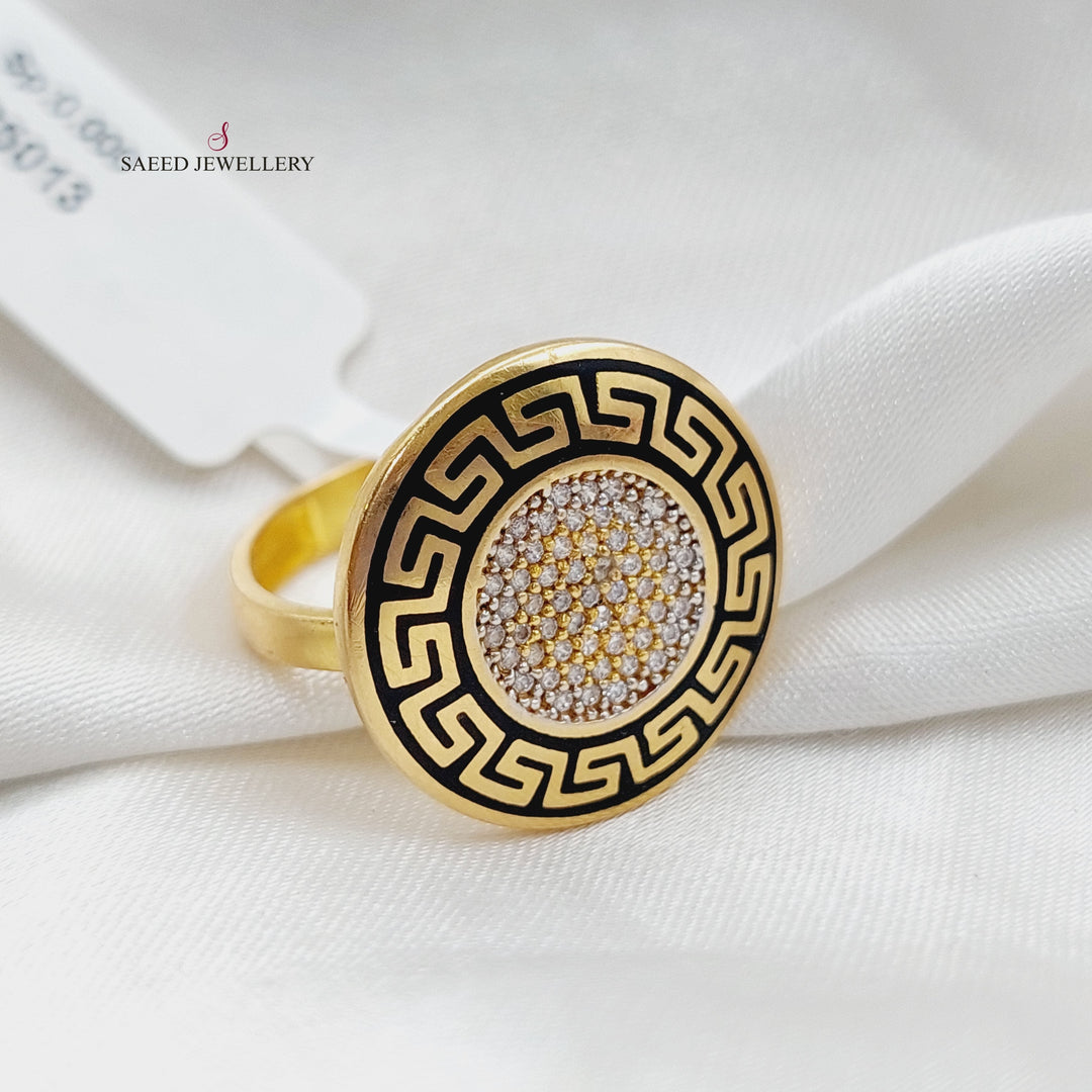 21K Fancy Enamel Ring – Saeed Jewelry