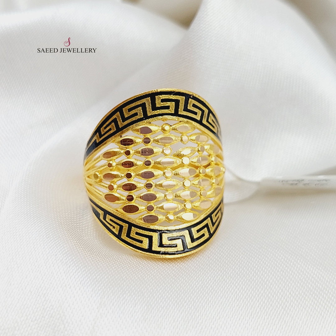 21K Gold Fancy Enamel Ring by Saeed Jewelry - Image 3