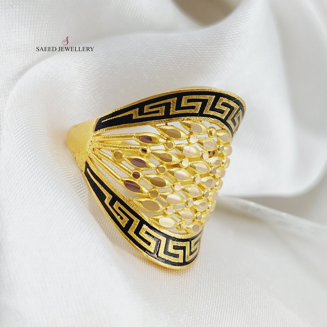 21K Gold Fancy Enamel Ring by Saeed Jewelry - Image 1