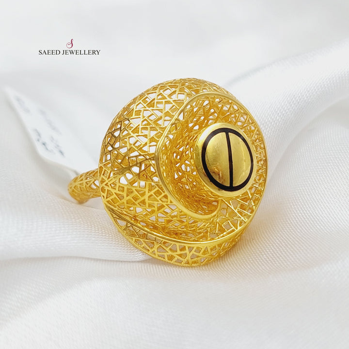 21K Gold Fancy Enamel Ring by Saeed Jewelry - Image 1