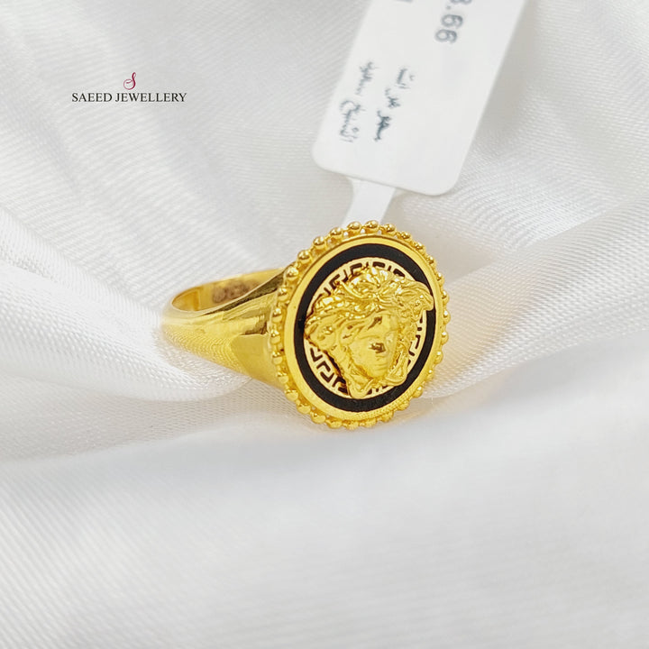 21K Gold Fancy Enamel Ring by Saeed Jewelry - Image 4