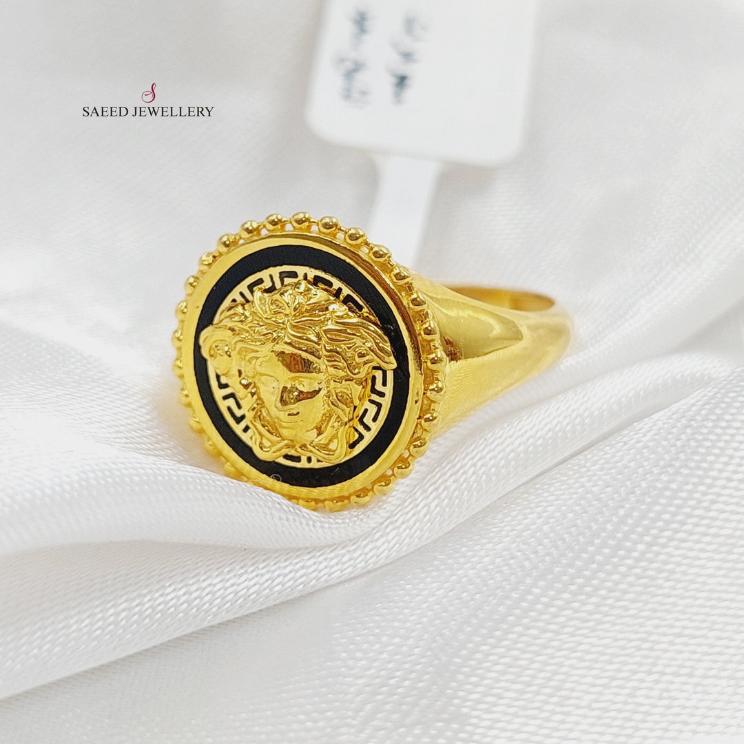 21K Gold Fancy Enamel Ring by Saeed Jewelry - Image 5