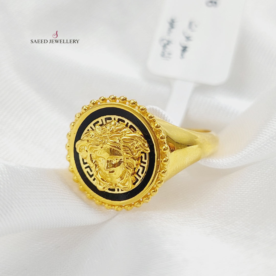 21K Gold Fancy Enamel Ring by Saeed Jewelry - Image 1