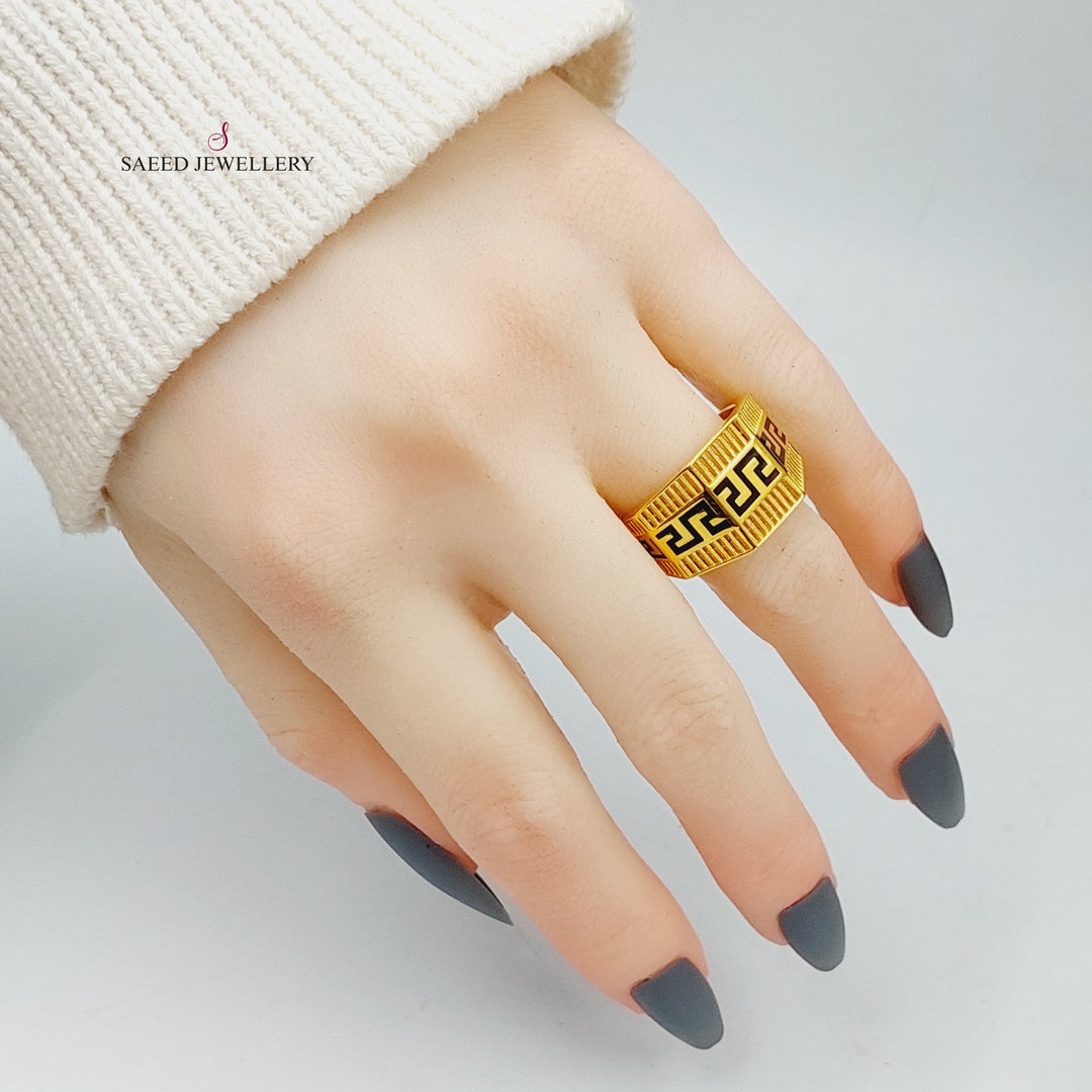 21K Gold Fancy Enamel Ring by Saeed Jewelry - Image 2