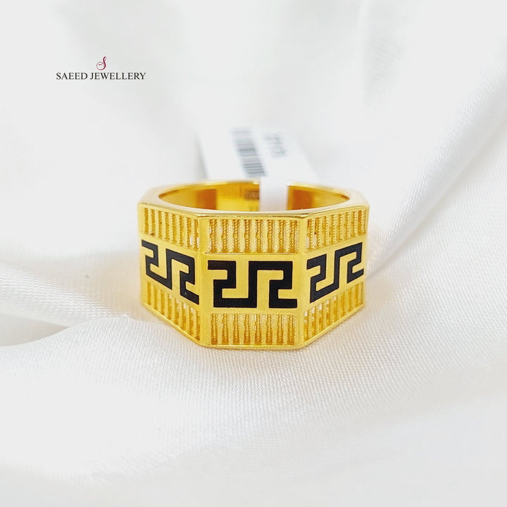 21K Gold Fancy Enamel Ring by Saeed Jewelry - Image 1