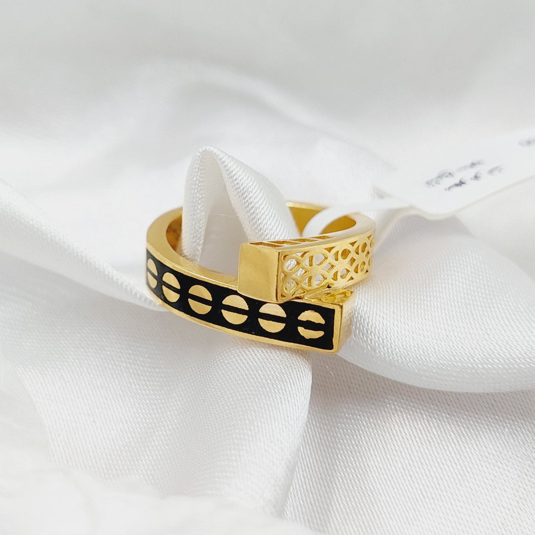 21K Gold Fancy Enamel Ring by Saeed Jewelry - Image 3