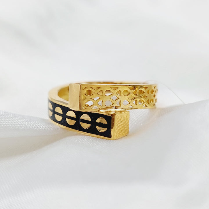 21K Gold Fancy Enamel Ring by Saeed Jewelry - Image 4