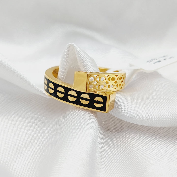 21K Fancy Enamel Ring Made of 21K Yellow Gold by Saeed Jewelry-27251