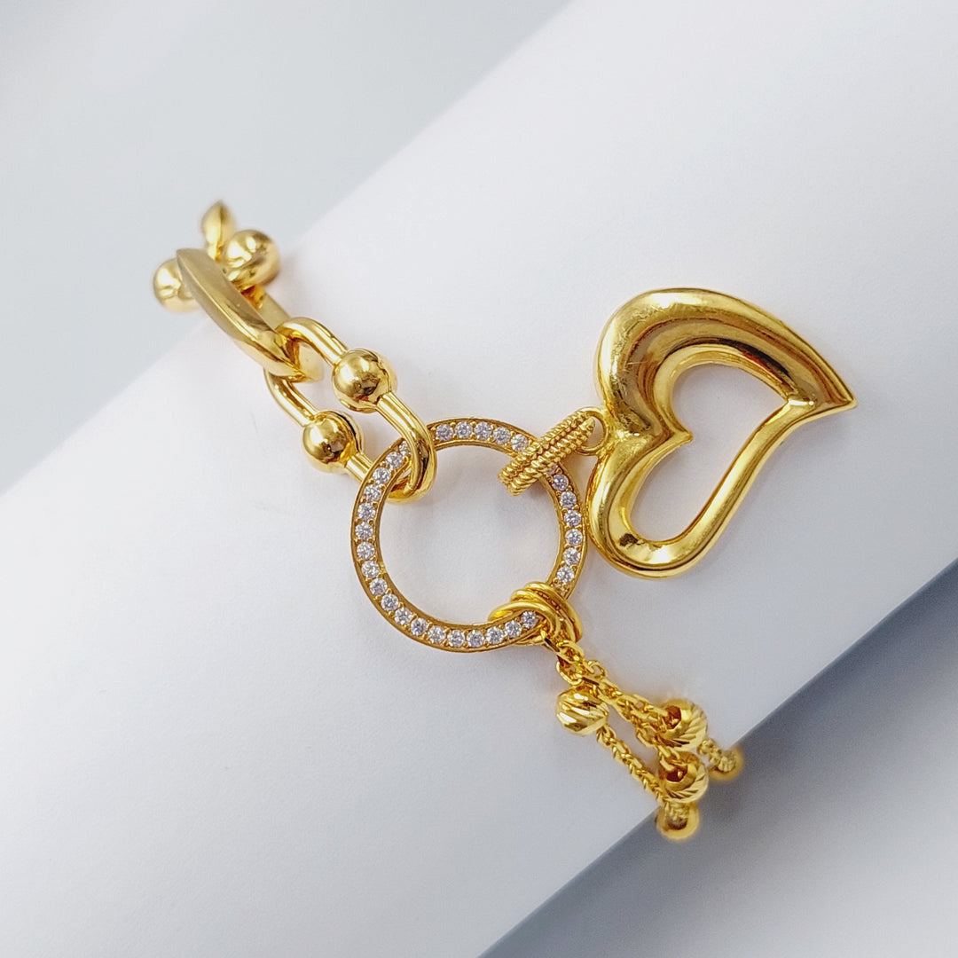 21K Gold Fancy Heart Bracelet by Saeed Jewelry - Image 3